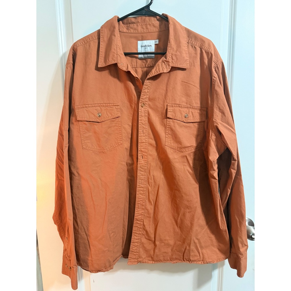 Goodfellow & Co Mens XXL Burnt Orange Long Sleeve Button Down Work Shirt Rust
